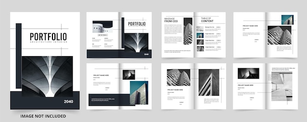 Architecture portfolio or interior portfolio design portfolio template design