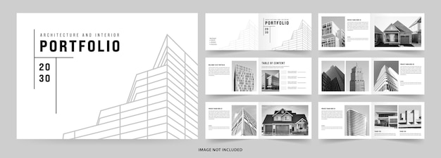 Architecture portfolio or Interior portfolio or Real estate portfolio photo album template