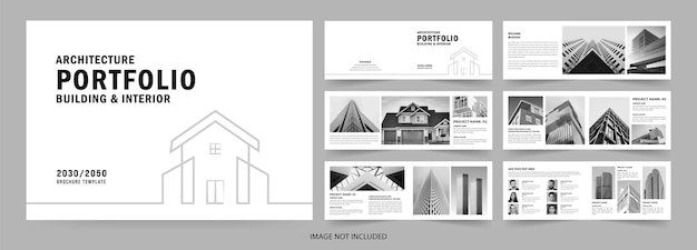 Vector architecture portfolio or interior portfolio or real estate portfolio photo album template