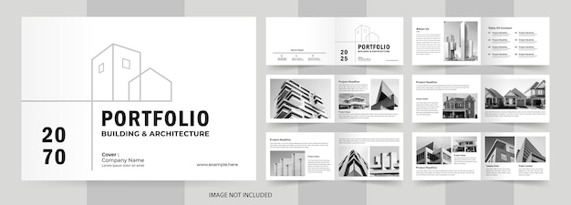 Architecture portfolio or Interior portfolio or Real estate portfolio photo album template