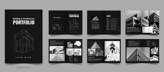 Architecture Portfolio Template or Building Technology layout design