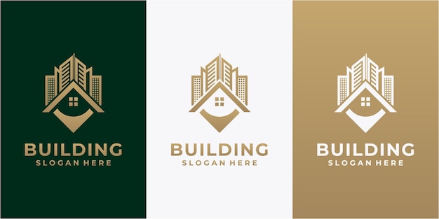 Architecture real estate logo elegant simple line art logo design template