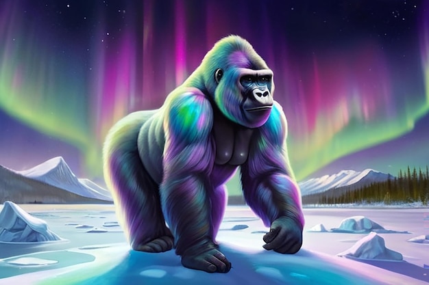 Arctic Aurora Gorilla