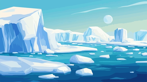 Arctic Ice Vector Cartoon Illustration