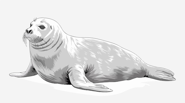 Vector arctic wildlife seal vector illustration