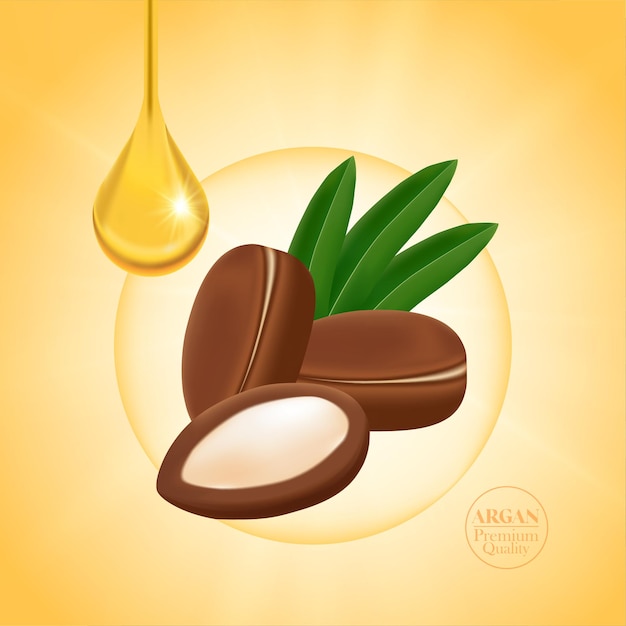 Argan extract for hair product vector illustration