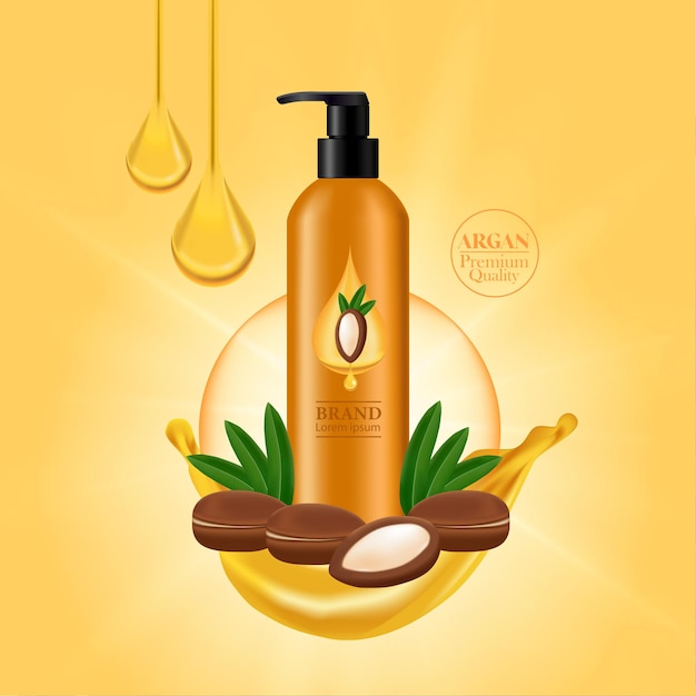 Argan extract for hair product vector illustration