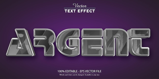 Argent text effect editable grey text style