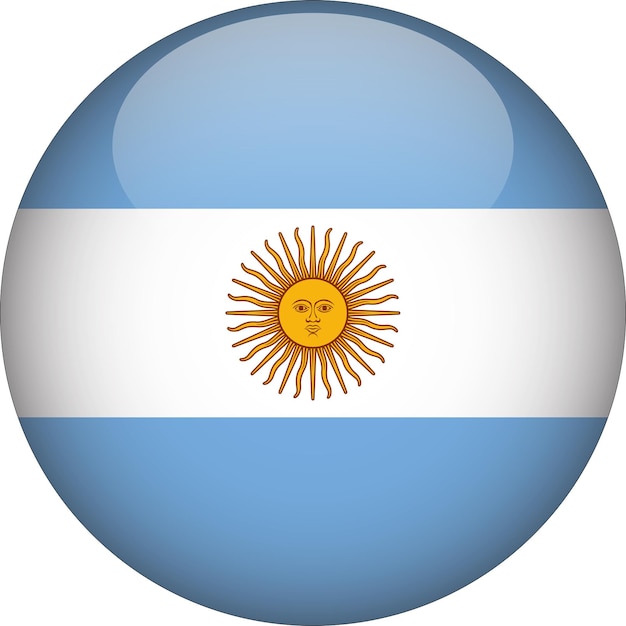 Argentina 3D Rounded Flag Button