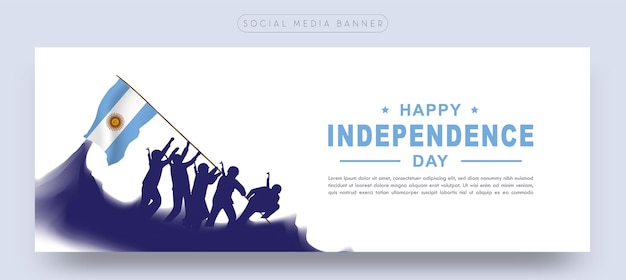 Argentina celebration independence day social media banner poster