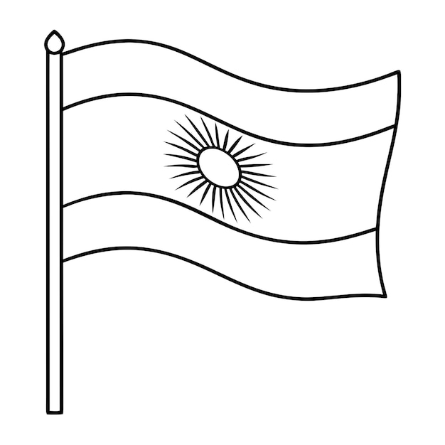 Argentina flag illustration on white background