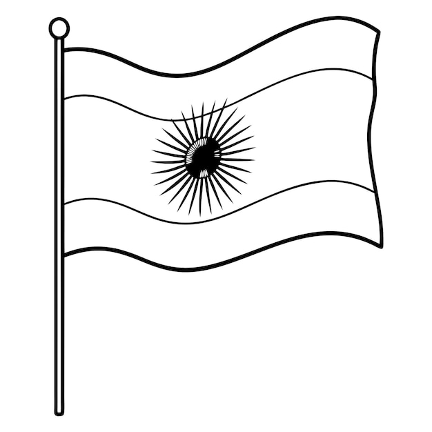 Argentina flag illustration on white background