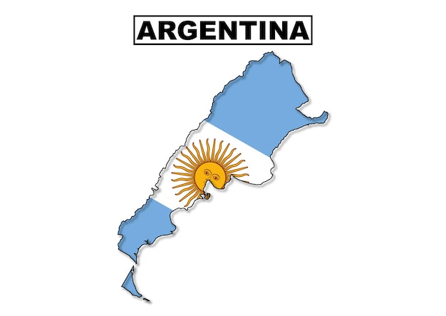 Argentina flag map in vector