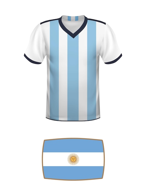 Argentina jersey football kit World football tournament 2022 National tshirt and flag of soccer team