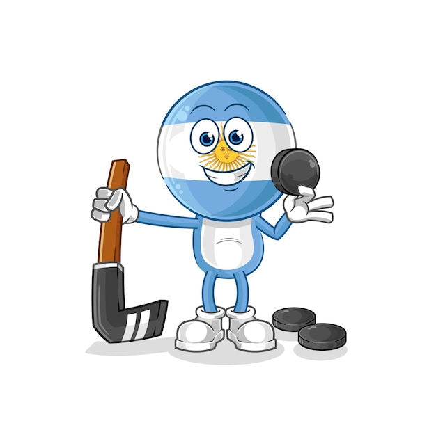 Argentina playing hockey vector cartoon character