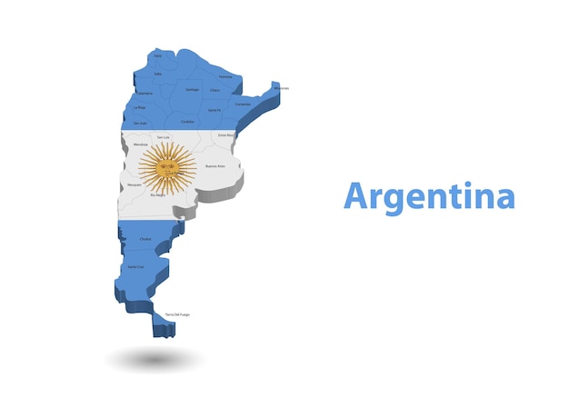 Argentina premium vector map. Map of Argentina