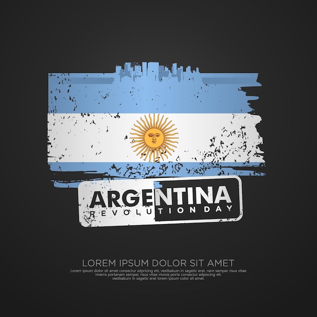 Argentina Revolution day greeting card template