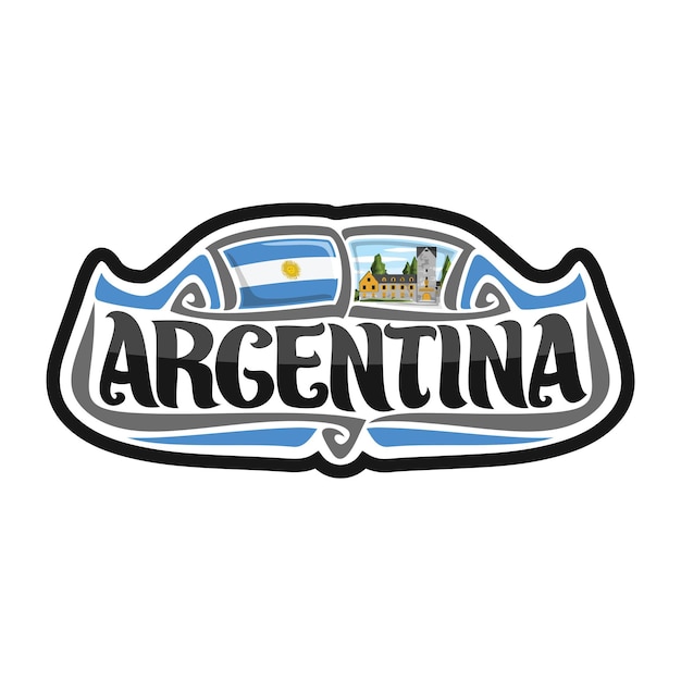 Argentina Sticker Flag Logo Badge Travel Souvenir Illustration