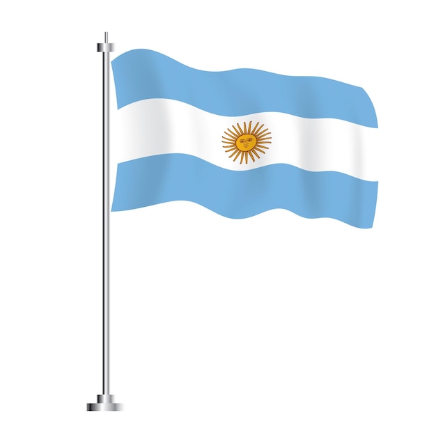 Argentinian Flag Isolated Wave Flag of Argentina Country