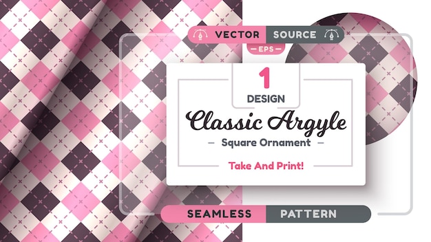 Argyle Seamless Pattern Fabric Texture Background