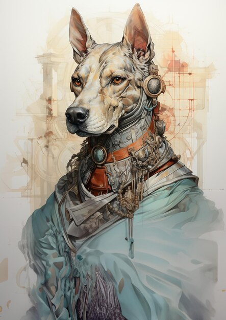 aristocratic animals renaissance portrait digital art