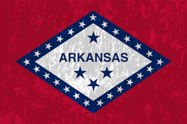 Arkansas state grunge flag Vector illustration