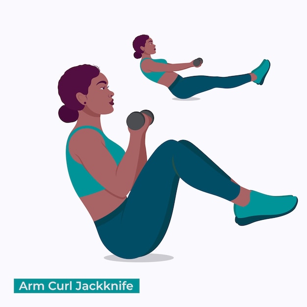 arm curl jackknife exercise Woman workout fitness aerobic and exercises