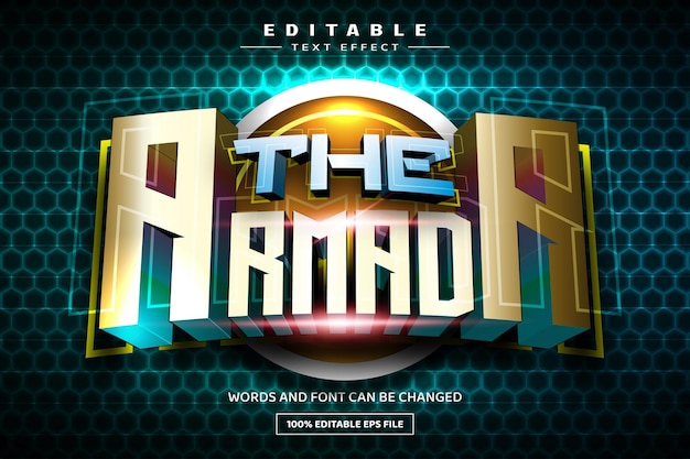 The armada 3D editable text effect template