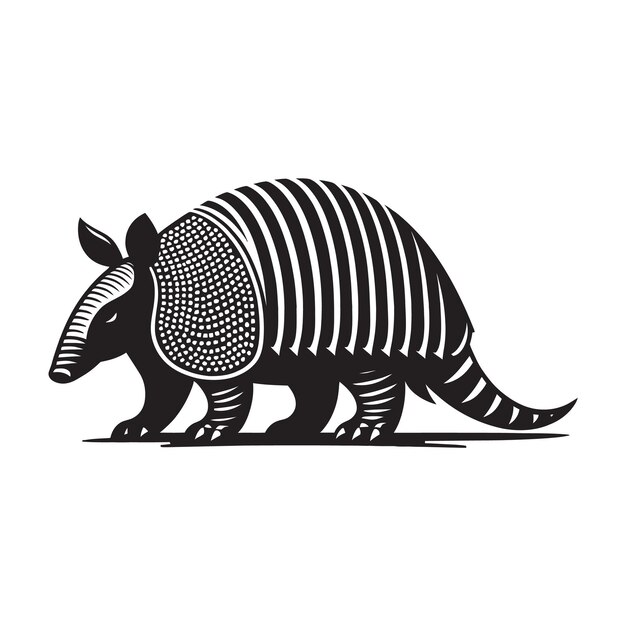 Vector armadillo silhouette vector illustrationon on white background