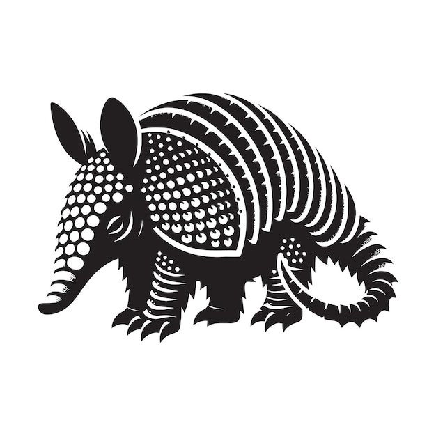 Vector armadillo silhouette vector illustrationon on white background