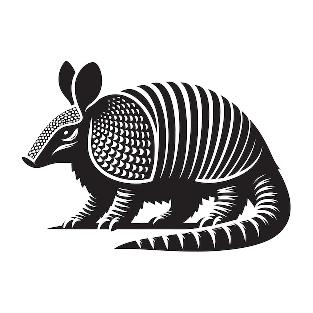 Armadillo silhouette vector illustrationon on white background