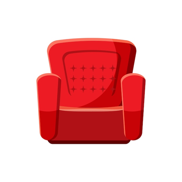 Armchair icon in cartoon style isolated on white background Furniture symbol