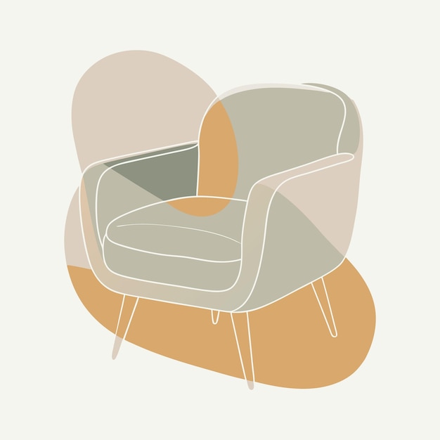 Vector armchair vector line art illustration design