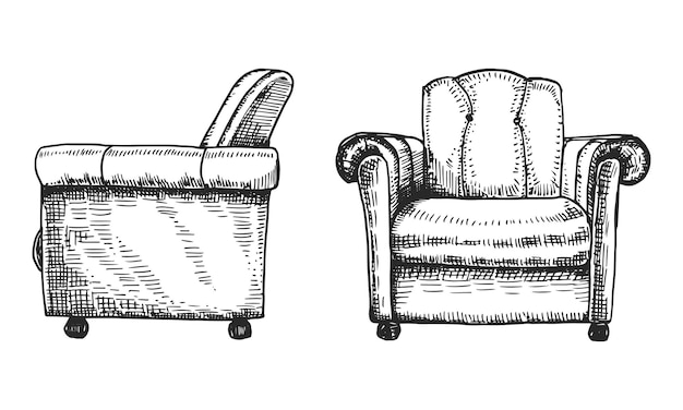 Armchair Vector vintage sketch