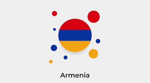 Armenia flag bubble circle round shape icon vector illustration