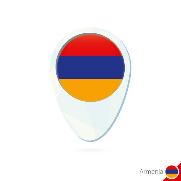 Armenia flag location map pin icon on white background