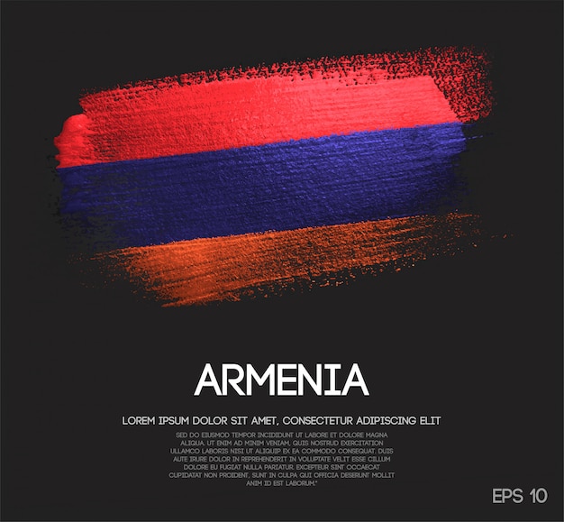 Armenia Flag Made of Glitter Sparkle Brush Paint Vector