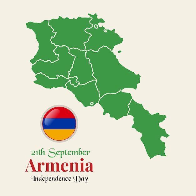 Armenia Flag Map Vector Image