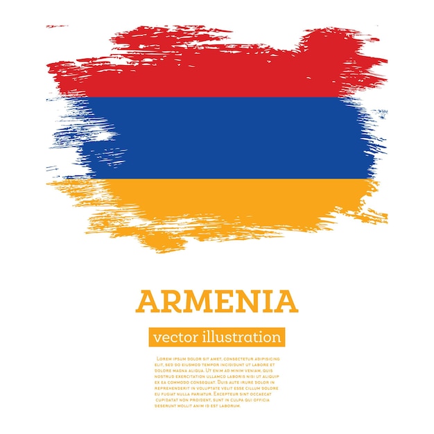 Armenia Flag with Brush Strokes Independence Day