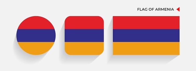 Armenia Flags arranged in round square and rectangular shapes