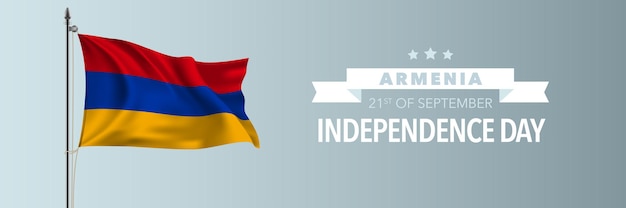 Armenia happy independence day greeting card banner vector illustration