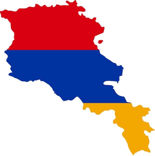 Armenia map with flag asian cartography