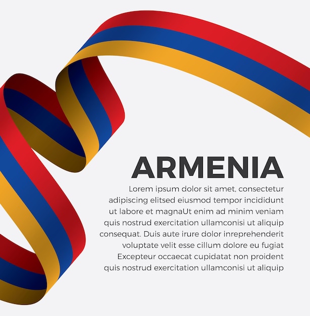 Armenia ribbon flag vector illustration on a white background Premium Vector