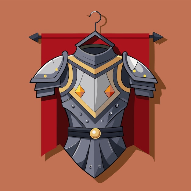 armour from the Middle Ages Vector illustration of a set of medieval armour for combat