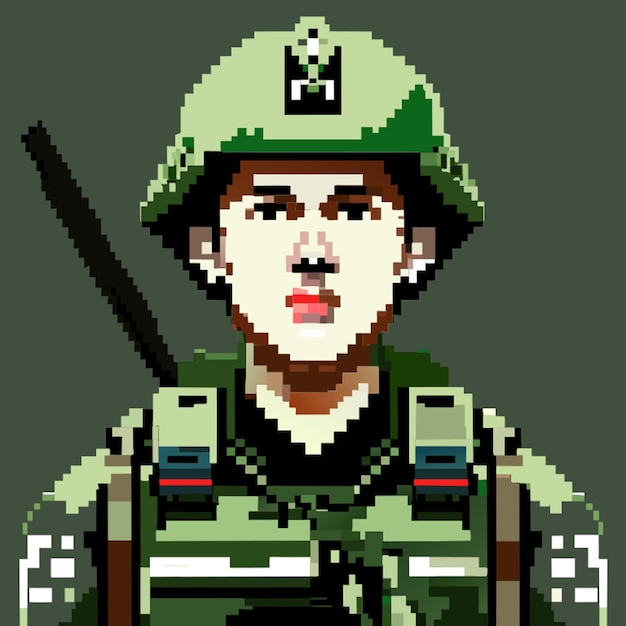 Vector army 8bit vector illustration