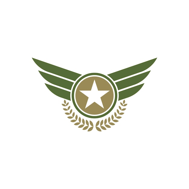 Army falcon wing badge icon vector illustration