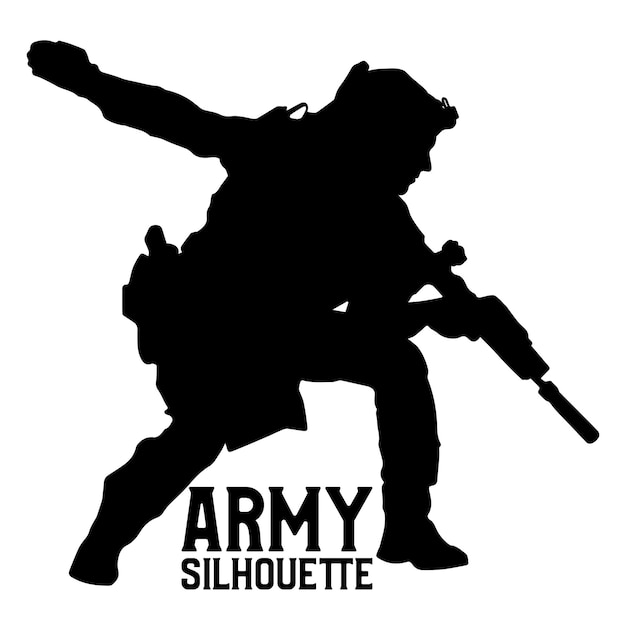 Army Soldier Hand Drawing Silhouette Illustration