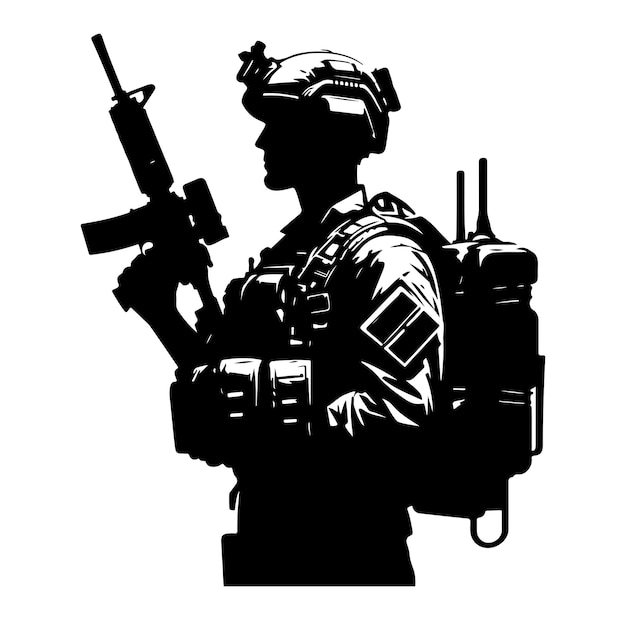 Vector army soldier vector silhouette