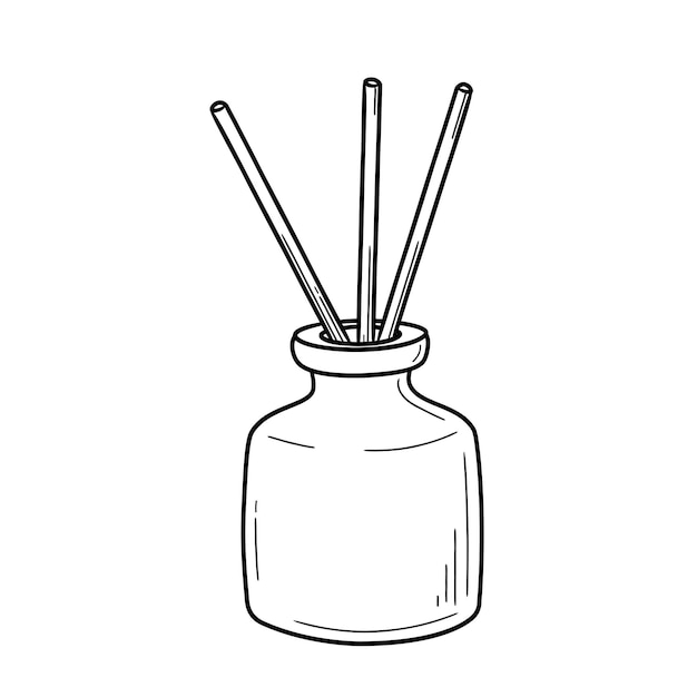 Aroma diffuser for home Doodle sketch style Linear simple diffuser Isolated vector illustration