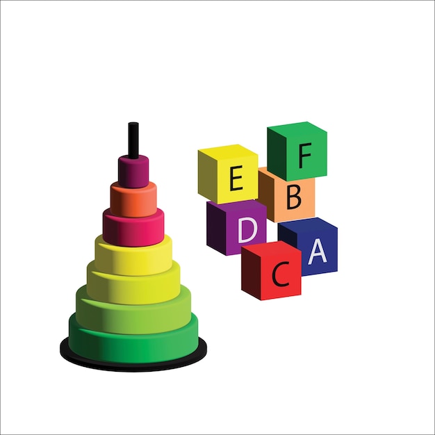 arrangement of letters and 3dimensional toys